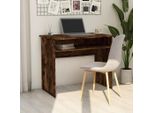 The Living Store Scrivania In Rovere Fumé 90X50X74 Cm Materiale In Legno