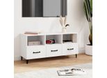 The Living Store Mobile Tv Bianco 102X35X50 Cm Materiale Legno
