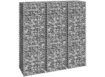 The Living Store Letti Rialzati In Gabbioni 3 Pz. 30X30X100 Cm In Ferro