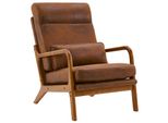 Poltrona Lounge, Poltrona Con Braccioli, Schienale Alto, Con Cuscino Lombare, Arancione