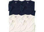 Atlas For Men - Maglietta Con Scollo A V Da Uomo (Confezione Da 4) AF2657 (Xl) (Blu Navy/Ecru)