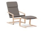 Syfax™ Poltrona Relax Con Poggiapiedi Tortora In Tessuto