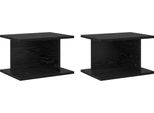 Syfax™ Comodino 2 Pcs Rovere Nero 40 X 30 X 25 Cm Legno Multistrato