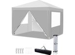 Gazebo Pieghevole Izrielar 3X3 M Impermeabile – Gazebo Pieghevole Con Borsa Per Il Trasporto, Tenda Da Giardino E Tenda Per Feste Per Giardino, Campeggio E Attività All'aperto, Bianco