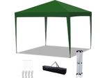 Gazebo Pieghevole Izrielar 3X3 M Impermeabile, Gazebo Pieghevole Con Borsa, Tenda Da Giardino Stabile E Tenda Per Feste Per Giardino, Campeggio, Spiaggia E Attività All'aperto, Verde