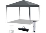 Gazebo Pieghevole Izrielar 3X3 M Impermeabile, Gazebo Pieghevole Con Borsa, Tenda Da Giardino Stabile E Tenda Da Festa Per Giardino, Campeggio, Spiaggia E Attività All'aperto, Grigio