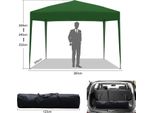 Gazebo Pieghevole Izrielar 3X3 M Impermeabile – Gazebo Pieghevole Con Protezione Uv 50+, Tenda Da Giardino E Tenda Per Feste, Ideale Per Giardino, Campeggio, Matrimoni E Spiaggia Verde