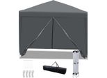 Gazebo Pieghevole Izrielar 3X3 M Impermeabile Con Borsa, Gazebo Pieghevole Per Giardino E Outdoor, Grigio