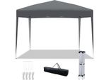 Gazebo Pieghevole Izrielar 3X3 M Impermeabile E Stabile - Gazebo Regolabile In Altezza Con Protezione Uv 50+, Tenda Da Giardino Pieghevole Con Borsa Per Il Trasporto Per Giardino E Outdoor Grigio