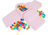 Costway 5 Pezzi. Blocchi Di Schiuma, Blocchi Giganti Con Piscina Di Palline, Blocchi Grandi Per Giocare E Arrampicarsi, Blocchi Da Arrampicata Blocchi Morbidi Xxl Tessuto Sherpa Rosa