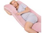 Cuscino Per La Gravidanza A Forma Di U In Velluto Per Chi Dorme Sul Fianco E Allatta - Rosa