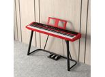 Zimilo 88 Tasti Pianoforte Digitale Pianoforte Elettrico Pianoforte Portatile Meccanica A Martelletti Per Principianti E Bambini Con Supporto Per Pianoforte Triplo Pedale Rosso