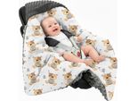 Sacco Nanna Minky 80X80 Cm Per Seggiolino Auto, Fascia Porta Bebè, Orsacchiotto