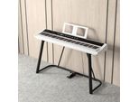 Zimilo 88 Tasti Pianoforte Digitale Pianoforte Elettrico Pianoforte Portatile Meccanica A Martelletti Pesati Per Principianti E Bambini Senza Supporto Per Pianoforte Pedale Singolo Bianco