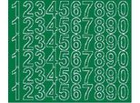 Adesivi Numerati Autoadesivi, 3 Cm, Verde Lucido