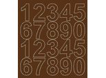Adesivi Numerati Autoadesivi, 5 Cm, Marroni, Lucidi