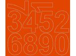Adesivi Numerati Autoadesivi, 8 Cm, Arancione Brillante