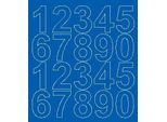 Adesivi Numerati Autoadesivi, 5 Cm, Blu, Lucidi