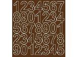 Adesivi Numerati Autoadesivi, 4 Cm, Marroni, Lucidi