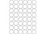 Adesivi Rotondi, Diametro 6 Cm, 48 Pezzi, Bianco Lucido