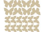 Adesivi Murali Farfalle, Adesivi Grandi, 20 Pezzi, Beige Lucido