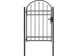 The Living Store Cancello Per Recinzione Con Piano Ad Arco In Acciaio 100 X 150 Cm Nero
