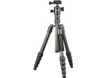 Treppiede Mantona Light Traveller In Carbonio Fino A 133 Cm, Treppiede Da Viaggio Ultraleggero Con Testa A Sfera Fino A 5 Kg, Testa Del Treppiede Con Panoramica A 360° E Piastra Intercambiabile Arca-Swiss, Treppiede Fotografico Come Treppiede E Monopiede
