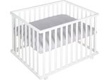 Box Roba 'Roba Style', 75 X 100 Cm, Box Con Inserto Protettivo Grigio E Rotelle, Bianco