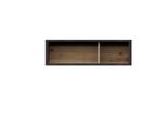 Scaffale A Muro Fmd 90,5 X 34,5 X 26 Cm In Rovere Artisan Nb / Acciaio Scuro Con Due Vani
