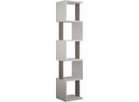 Skye Decor, Piri - Bianco, Moka Chiaro, Librerie, Bianco, 35 X 161 X 30 Cm
