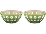 Guzzini Set Di 2 Ciotole Le Murrine Sabbia-Bianco-Verde Muschio, P Circa 12,5 Cm