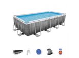 Power Steel 549X274X122 Rattan Imitazione 18X9Ft Bestway 6In1 Rack Piscina