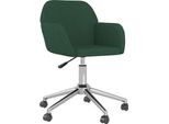 Vidaxl Sedia Da Ufficio Girevole In Tessuto Verde Scuro