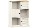 Libreria Vigo White 90X35X114,5 Cm In Legno Di Pino Massiccio