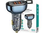 Usams ŁAd. Sam. 2Xusb+1Xusb-C 80W A Carica Rapida Niebieski/Blu Cc159Cc02 (Us-Cc159)
