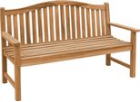 Panca In Teak Catania 150Cm In Legno Massiccio Resistente Alle Intemperie + Cuscino Di Seduta Nero