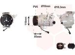 Van Wezel 1801K721 7SBH17C Compressore Aria Condizionata Pag 46 R134A Per Ford S-Max (Cj) Galaxy (Ck)