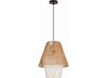 Lampada A Sospensione Africa - 1Xe27, 40W, 40Cm, Rotonda, Nero / Beige / Bianco