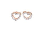 Paar Ohrstecker Firetti "Schmuck Geschenk Silber 925 Ohrschmuck Herz "Liebe", Rosa (Silberfarben, RoséGoldfarben, Kristallweiß, Kristallweiß), Ohrringe, Damen, Silber 925 (Sterlingsilber), Mit Zirkonia (Synth.)