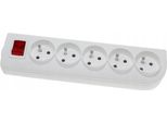 Sdoppiatore Per Cavi Di Prolunga Con Interruttore, A 5 Vie Con Messa A Terra, Bianco, Elgotech GN-50W