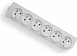 Sdoppiatore Per Cavo Di Prolunga A 6 Vie Con Messa A Terra, Bianco, Elgotech GN-60