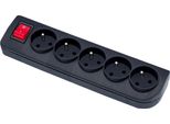 Sdoppiatore Per Cavi Di Prolunga Con Interruttore, A 5 Vie Con Messa A Terra, Nero, Elgotech GN-50W-2