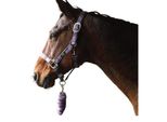 Cavezza Hy Tartan Con Corda Per Il Guinzaglio BZ484 (Pony) (Viola/Grigio/Viola)