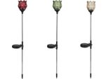 Lampada Da Giardino Solare A Led Con Vetro A Tulipano 9X9X79 Cm