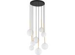 Lampadario Da Salotto Con Sfere Bianche, Nero E Oro Nowodvorski Karo
