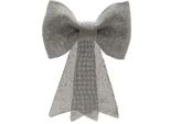 Fiocco Decorativo Con Brillantini, 14X12 Cm, Argento, Kaemingk