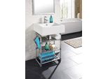 Standregal Ruco, Silber (Aluminiumfarben, Silber), B:48Cm H:65Cm T:28Cm, Aluminium, Regale, Standregal, Aluminium/Kunststoff, Mit 3 HöHenverstellbaren BöDen