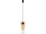 Lampada A Sospensione Con Cerchi In Legno E Sfera In Vetro Bianco 1Xg9 12W Drops Wood A 11173 Nowodvorski