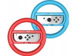 2X Volante + Manubrio 2In1 Per Nintendo Switch Oled E Nintendo Switch / Rosso E Blu