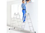 Fiqops Scala Multiuso Scala Multifunzionale Scala Pieghevole Scala Telescopica Scala A Telaio 4X5 582Cm Scala Singola Scala A Gradini Scala Domestica Scala In Alluminio